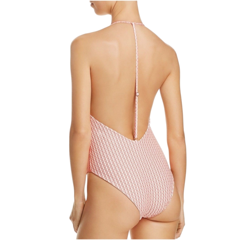 Tularosa Mixed Print Two Sided Maisie One‎ Piece Ruffled Swimsuit Women's Sz M